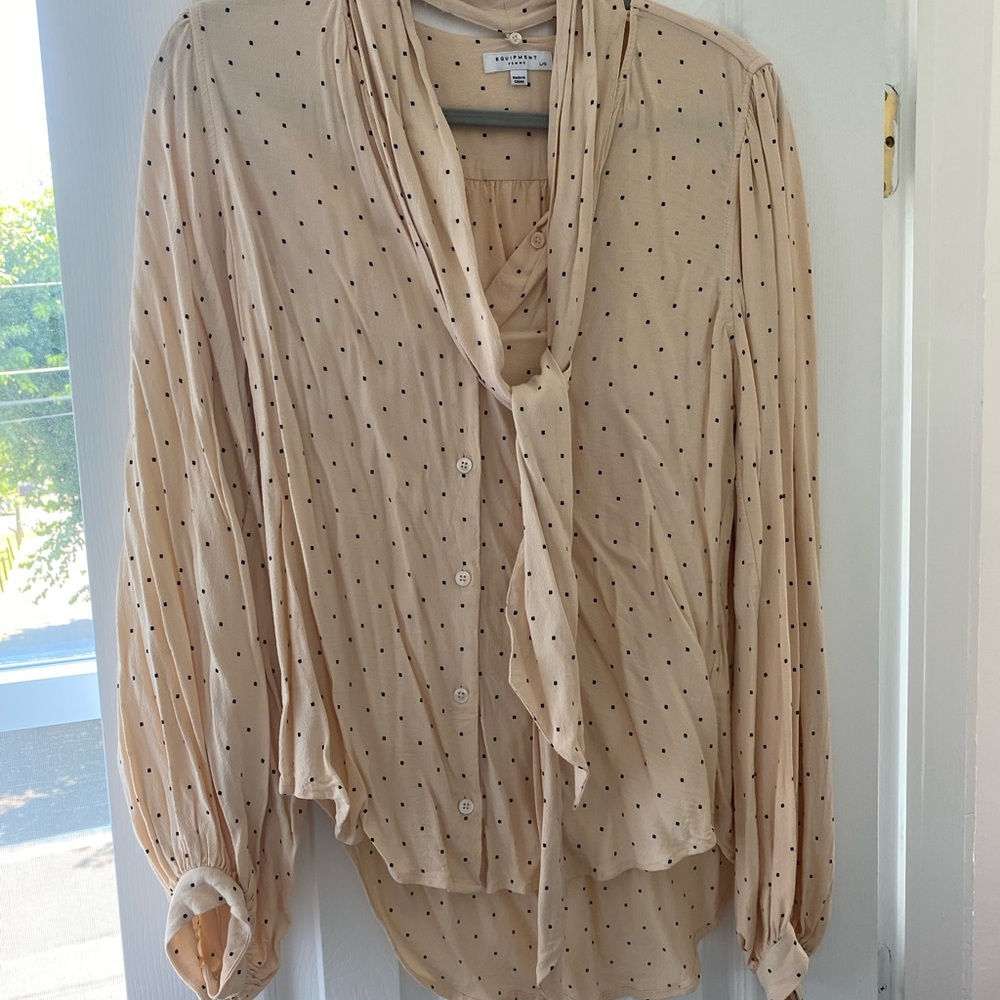Equipment tie front blouse